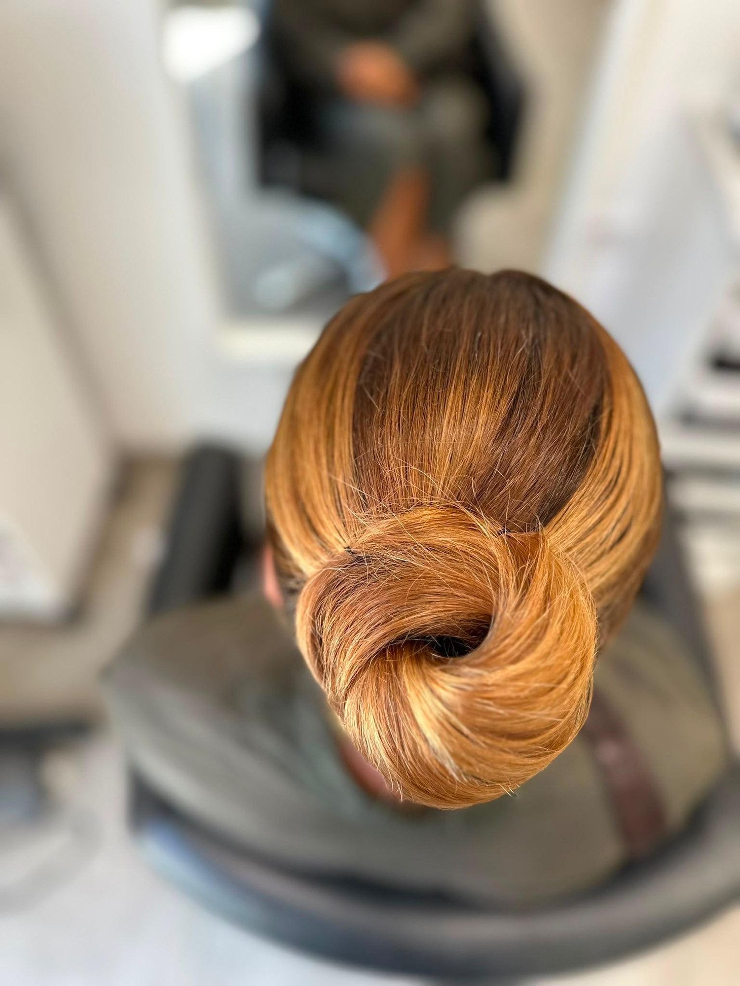 Chignon raccolto, visto dall'alto