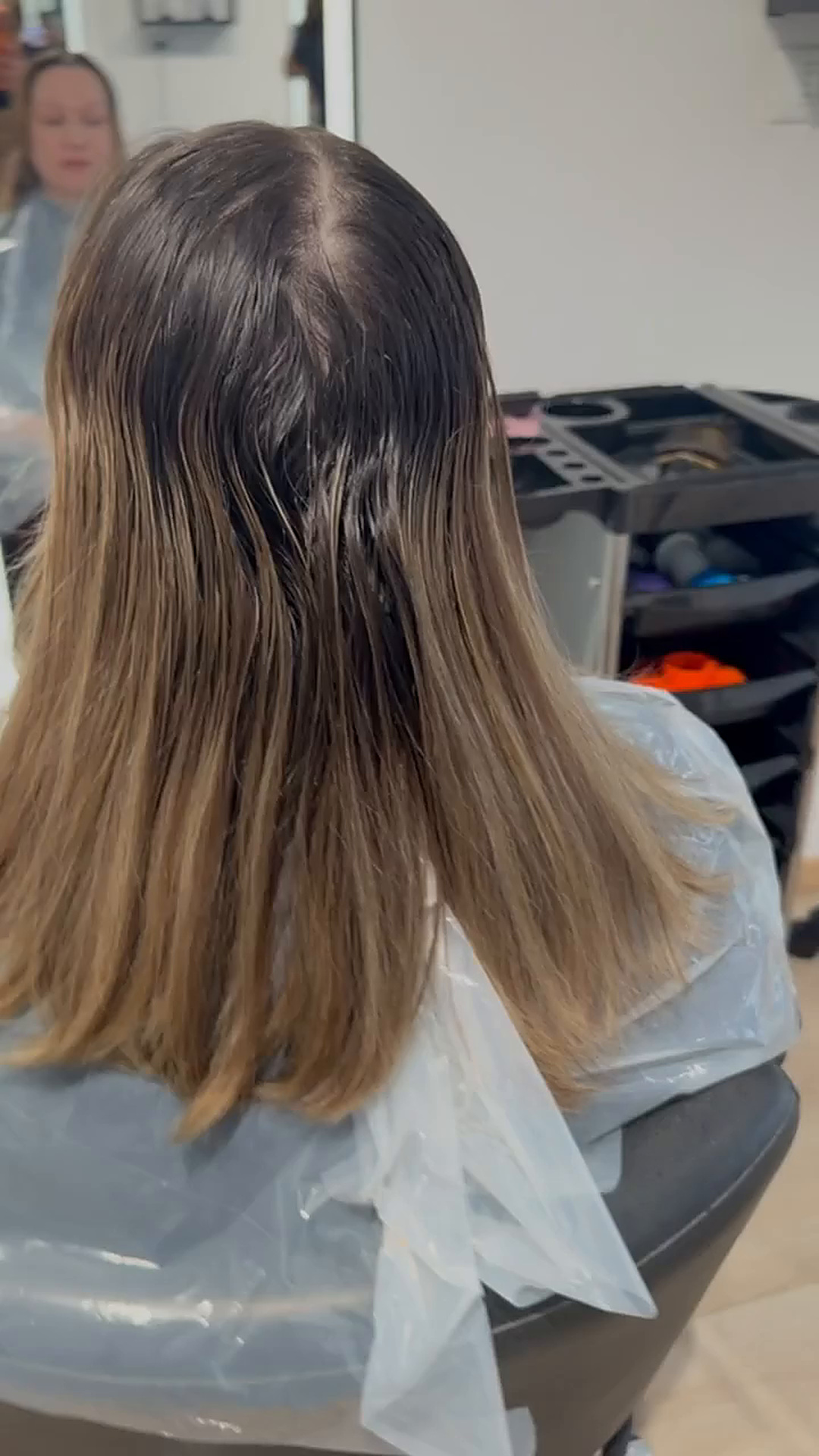 Capelli castani prima del trattamento